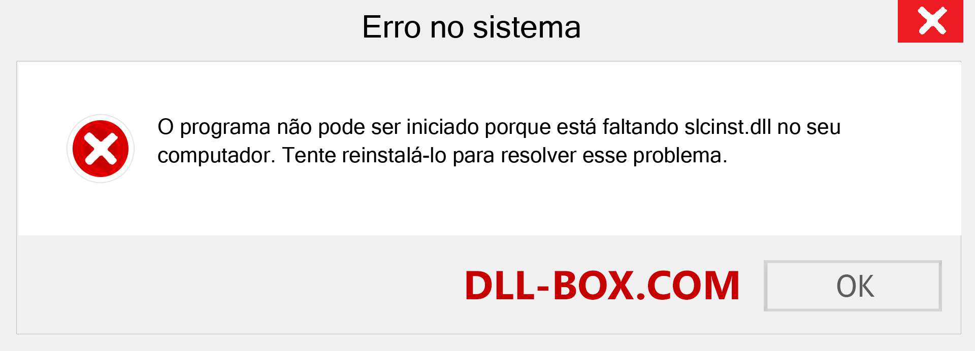 Arquivo slcinst.dll ausente ?. Download para Windows 7, 8, 10 - Correção de erro ausente slcinst dll no Windows, fotos, imagens